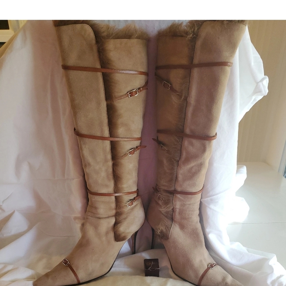 Cole Haan Beige Over the Knee Boots